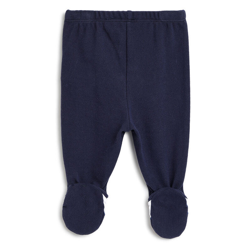 Boys Dark Blue Baby's Smock with Leggings image number 4